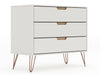 Manhattan Comfort Rockefeller Mid-Century Modern Dresser with 3-Drawers - Off White