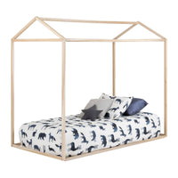 Sweedi Twin House Bed - Natural Wood