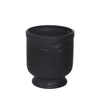 Ceramic 6\" Face Vase with Base - Black
