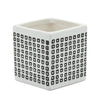 Ceramic Square 4\" Dotted Pen Holder - Black and White