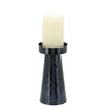 Metal 8\" Hammered Candle Holder - Blue