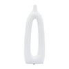 Ceramic 14\" Open Cut-Out Vase - White