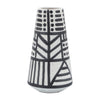 Ceramic 8\" Eclectic Vase - Black and White