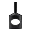 Metal 12\" Small Modern Open Cut-Out Vase - Black