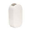 Ceramic 9\" Oval Ridged Vase - White