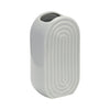 Ceramic 9\" Oval Ridged Vase - Glacier