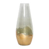 Clear Glass 11\" Dipped Vase - Gold