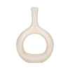 Ceramic 9\" Curved Open Cut-Out Vase - White