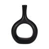Ceramic 9\" Curved Open Cut-Out Vase - Black