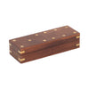 Wood 8\" x 3\" Dominoes Box - Brown