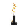 Metal 9\" Vase with Handle - Black and Gold