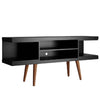 Manhattan Comfort Utopia 53.14\" TV Stand with Splayed Wooden Legs & 4 Shelves - Black