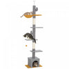 Pawhut Floor To Ceiling Cat Tree, Cat Tower With 90.5\"-108\" Adjustable Height, 5 Tier Activity Centr
