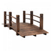 Outsunny 5ft Wood Garden Bridge Outdoor Decorative Landscape Side Rails Backyard Moon Bridge Park De
