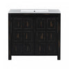 Laura 36\" Solid Wood Bathroom Vanity With Ceramic Sink,espresso Accent Cabinet