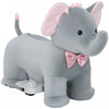 Qaba 6V Ride on Toy Elephant, Battery Powered Kids Electric Ride on Horse with Music, Soft Touch, Silent PU Wheels, Forward, Riding Toy Gift for Boys Girls Aged 1.5-5 Years, Grey