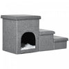 Pawhut Multifunctional Dog Stairs With Storage Boxes And Condo, 3-step Pet Stairs For High Beds And