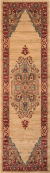 Lux Traditional 2'3\" x 7'6\" Runner Rug in Ivory Indoor Area Rug