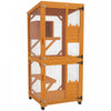 Pawhut 71" H Large Catio Outdoor Cat Enclosure, Wooden Kitten House For Patio, Elevated Design With Wheels, Resting Box, Water-resistant, Multi Platforms, For 1-3 Cats, Orange