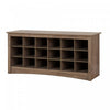 Eighteen Pair Shoe Storage Cubby Bench - Drifted Grey