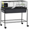 Pawhut Small Animal Cage, 35\" Rolling Guinea Pig Cage With Detachable Stand, Water Bottle, Food Dish