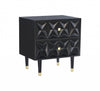Geo 2-Drawer Textured Nightstand - Black