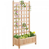 Outsunny 24\" X 12\" X 49\" Raised Garden Bed With Trellis Board Back & Strong Wooden Design & Material