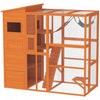 Pawhut Catio Outdoor Cat Enclosure, 76\" L Large Weatherproof Cat House With Cat Condo, Jumping Platf