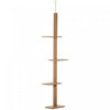 Pawhut 90"- 102" Floor To Ceiling Cat Tree, 3 Tier Cat Tower Tall Cat Tree Pet Activity Center For Indoor Use, Light Brown