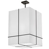 Dainolite Raquel 4 Light Incandescent Pendant Matte Black White Shade Lamp