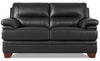 Hydeline Luxor Leather Loveseat - Black