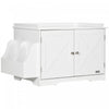 Pawhut Hidden Litter Box Enclosure Cat Furniture With Storage, Adjustable Divider, Indoor Pet House