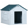 Pawhut 26\" Plastic Dog House Outdoor, Waterproof Dog Kennel With Air Vents, Pet Shelter For Small Me