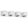 Dainolite Verona 4 Light Vanity Light Polished Chrome Finish White Glass Shade Lamp