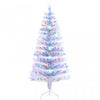 Homcom 5ft Pre-lit Led Optical Fiber Artificial Christmas Tree With 180 Branches