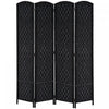 Homcom Double Hinged Woven Wicker Room Divider And Privacy Screens