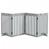 Pawhut Freestanding Pet Gate 4 Panel Dog Barrier Folding Safety Fence With Support Feet Up To 80.25\"