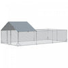 Pawhut Large Metal Chicken Coop, Hen Run House With Anti-ultraviolet Cover, Walk-in Poultry Cage For