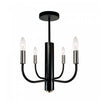 Verona 4-Light Brushed Nickel Black Semi-Flush Mount