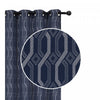 Jacquard Blackout Panel Chain link Navy Blue 84\"- Set of 2