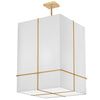 Dainolite Raquel 4 Light Incandescent Pendant Gold White Shade Lamp