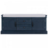 Boyce Solid Wood Storage Bench With 4-door Shoe Cabinet With Cushion - Antique Navy