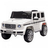 Aosom 12v Electric Car For Kids, Mercedes Benz G500 Licensed Battery Powered Kids Ride On Car With Remote Control, Music, Lights, Mp3, Suspension Wheels For 37-96 Months, White