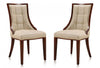 Manhattan Comfort Set of 2 Fifth Avenue Faux Leather Dining Chairs - Cream & Walnut