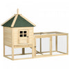 Pawhut 68\" Wooden Rabbit Hutch, Pet Playpen With 3 Doors, Bunny House Enclosure With Slide-out Tray,