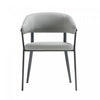 Belle Modern Metal Upholstered Dining Chair in Stone Gray