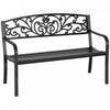 Outsunny 50" 2-seater Garden Bench Chair For Yard, Lawn, Porch, Black
