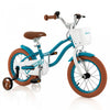 Costway 14" Kid's Bike With Removable Training Wheels & Basket For 3-5 Years Old Blue