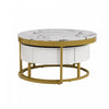 Herman 31.5\" Modern Nesting Coffee Table With Storage Drawers - White