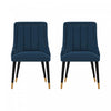 Eda Modern Wood Upholstered Dining Chair in Midnight Blue - Set of 2